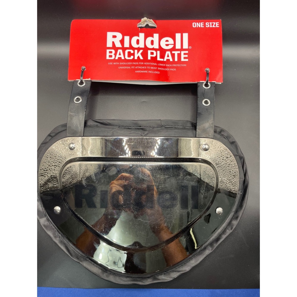 Riddell Football Back Plate Chrome Black Universal Fit Lower Back Protection NEW
